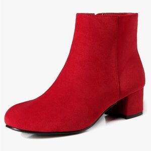Red Suede Ankle Boots